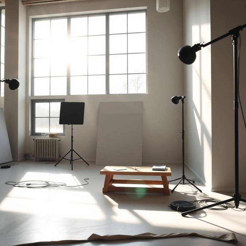 Close-up of natural light streaming through the Minimalist Studio's windows.